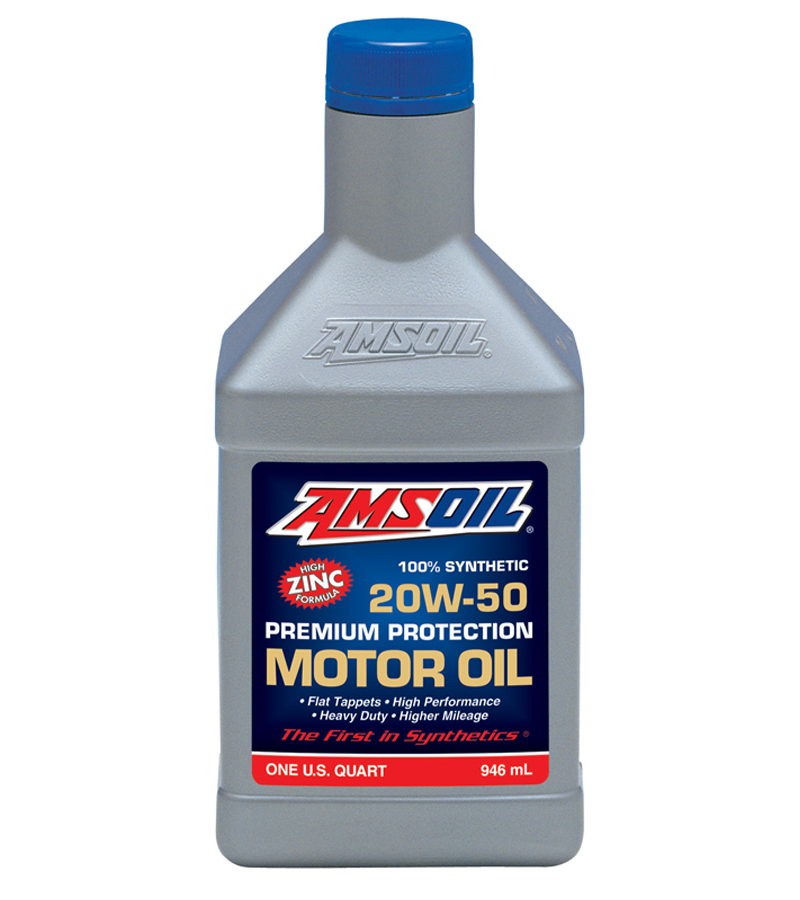 AMSOIL Premium Protection 20W50 Synthetic Engine Oil Corner3 Motorsports